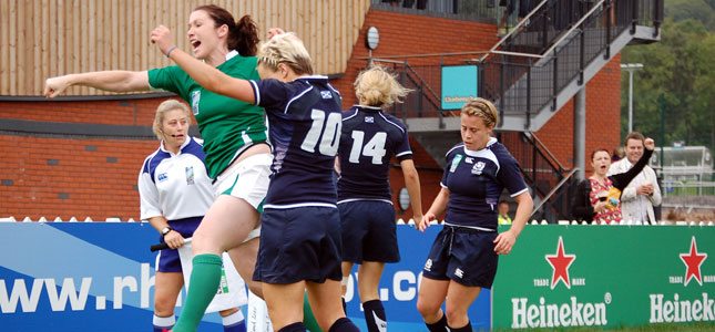 Eliza-Downey---Ireland-v-Sc Irelands Eliza Downey celebrates scoring for Ireland against Scotland in the 2010 Women's World Cup.