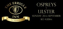 PRO12: Ospreys v Ulster at the Errigle.