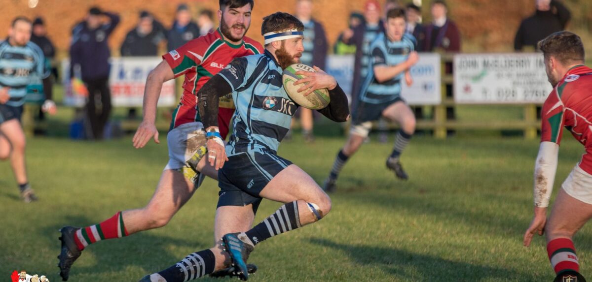 Towns Cup: Ballymoney 35 Larne 13.