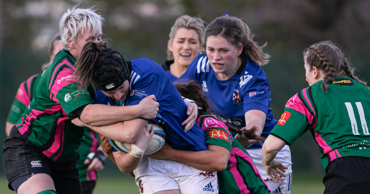 Premiership Women: Queen’s University 43 City of Derry 0