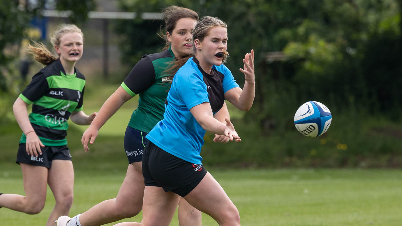 Provincial Rugby: Ulster and Connacht U18 Girls enjoy hit out.